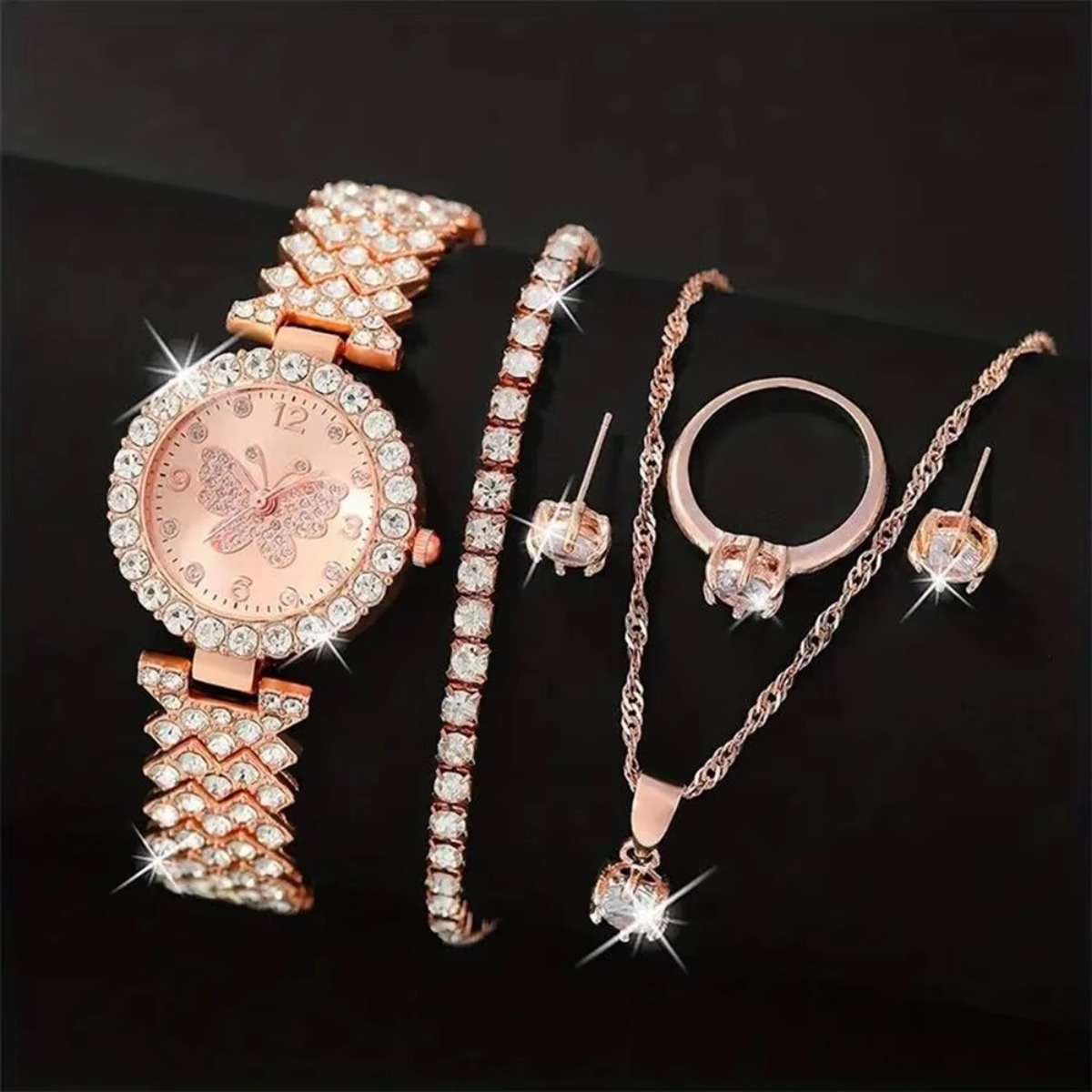 6PCS/Set Luxury Rhinestone But - Luxury Watch Organizer review and price