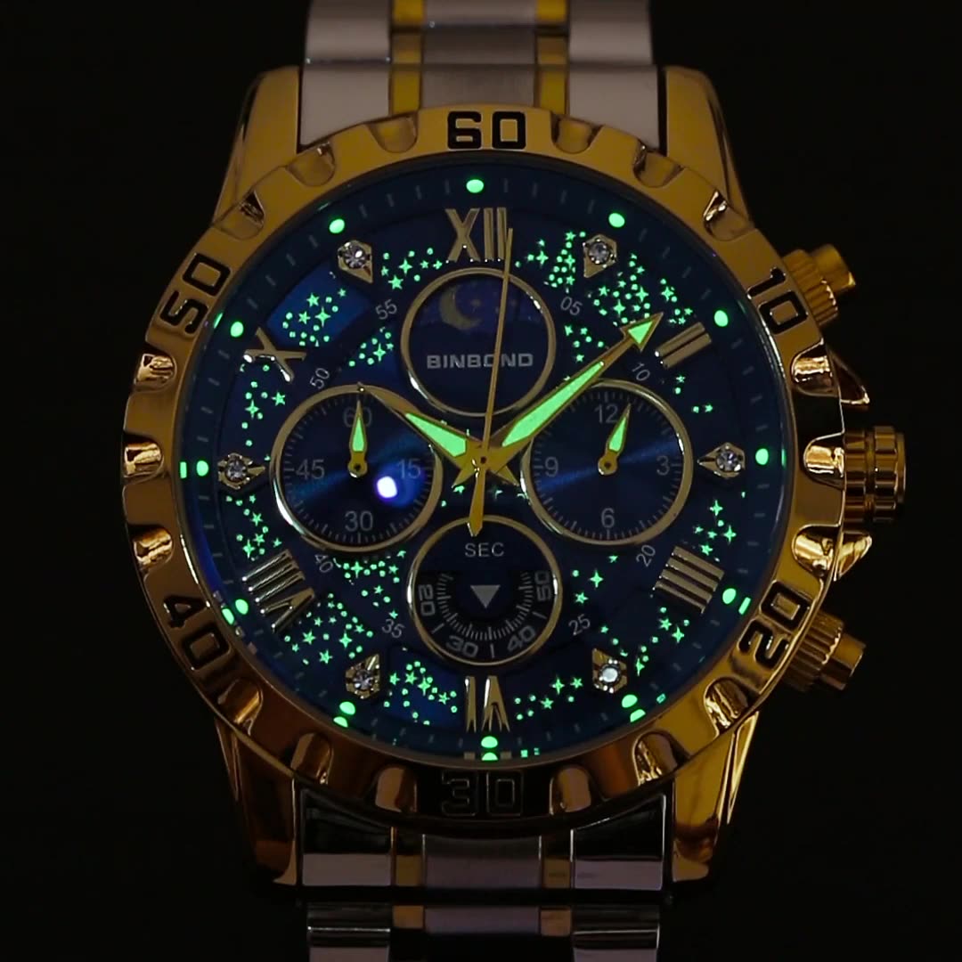 2026 Men Watch Light Luxury Bu - Moonphase Complication Watch review and price