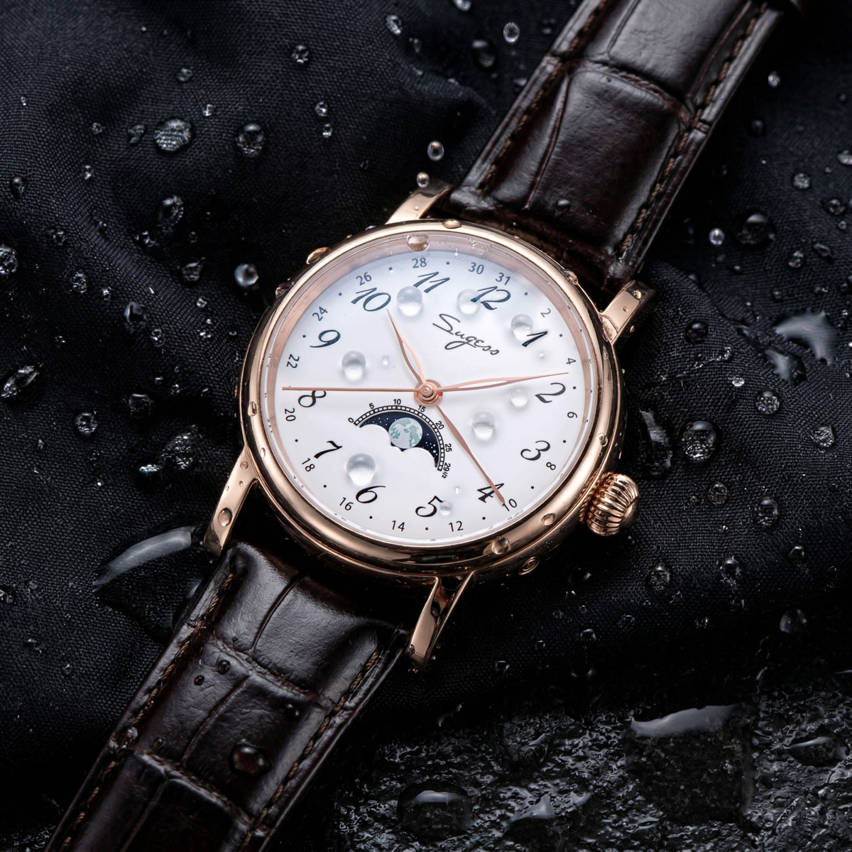 Sugess Men Watches Tianjin ST2 - Moonphase Complication Watch review and price