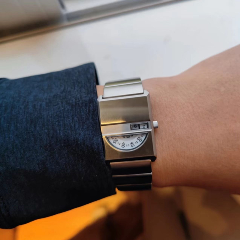 Men Square Sports Watch Stainl - Moonphase Complication Watch review and price