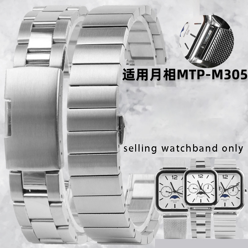 Solid steel watch strap wristb - Moonphase Complication Watch review and price