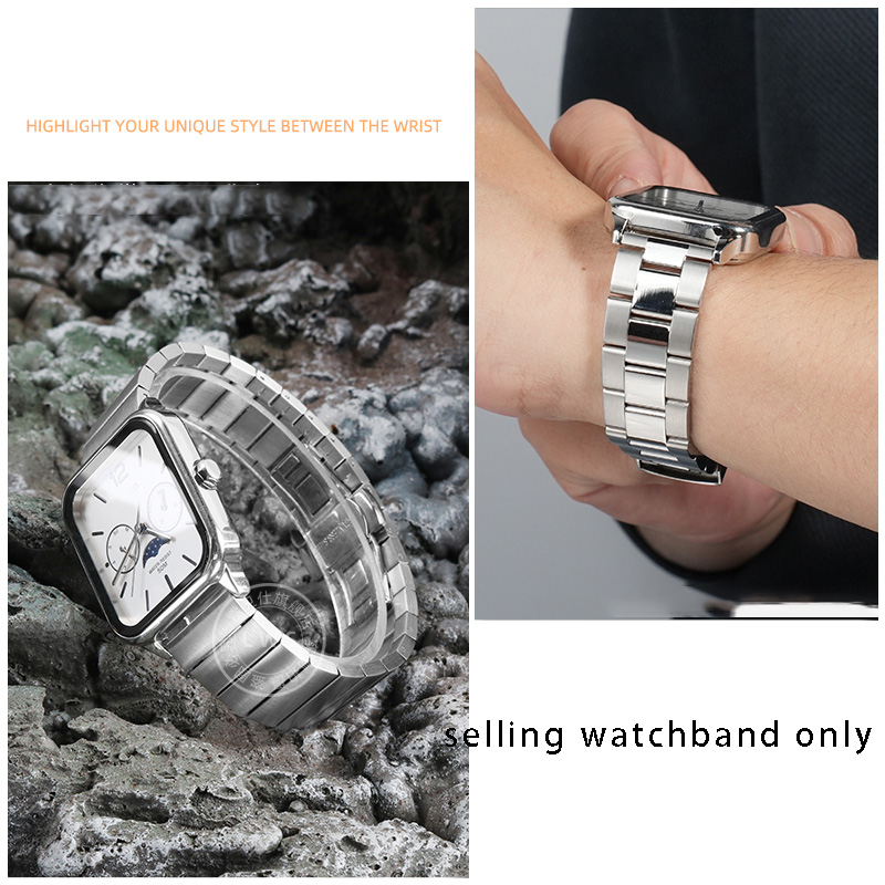 Solid steel watch strap wristb - Moonphase Complication Watch review and price