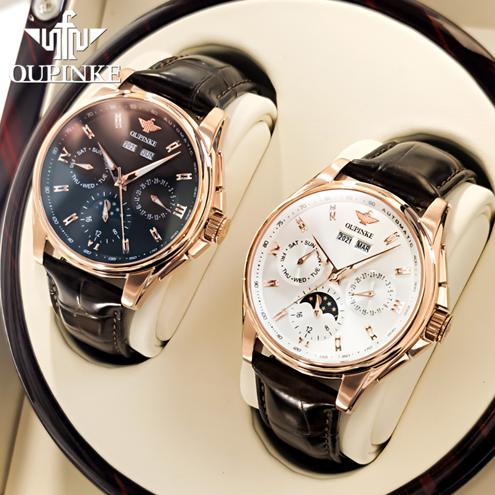 OUPINKE 3189 Men Fully Automat - Moonphase Complication Watch review and price