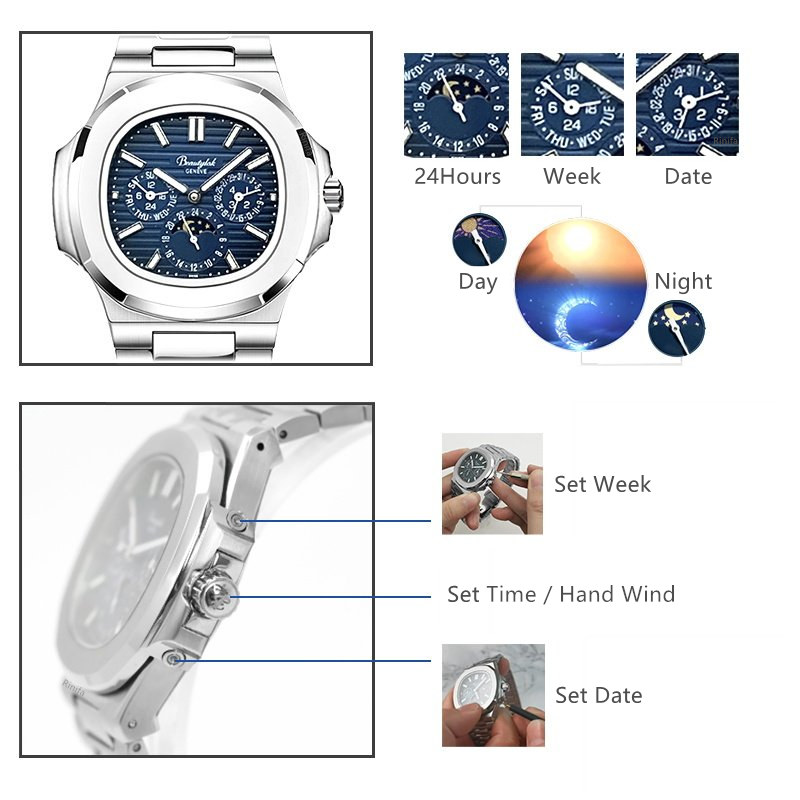 Switzerland Rinifa Multifuncti - Moonphase Complication Watch review and price