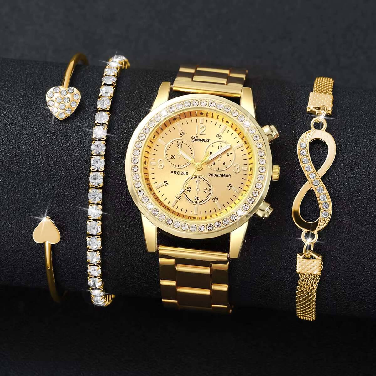 4PCS/Set Luxury Rhinestone Wom - Luxury Watch Organizer review and price